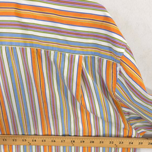 Hickey Freeman Shirt Mens L Colorful Striped Button Up Long Sleeve Casual Preppy - Picture 5 of 9